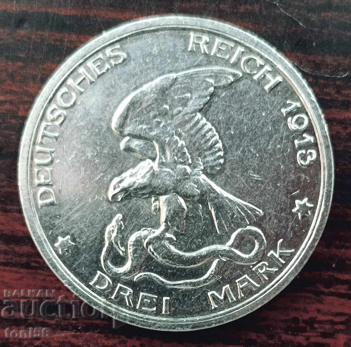 Germania 3 mărci 1913 cu preț € 55.00 | 107.57 BGN