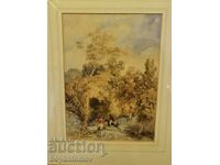 Watercolor painting Hunting scene, John Frederick Tayler
