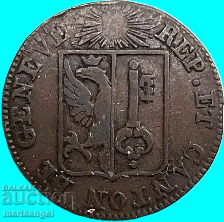 1 sol 1825 Elveția Cantonul Geneva SWISS bilion - 7 1 sol 1825 Elveția Cantonul Geneva SWISS bilion - 7