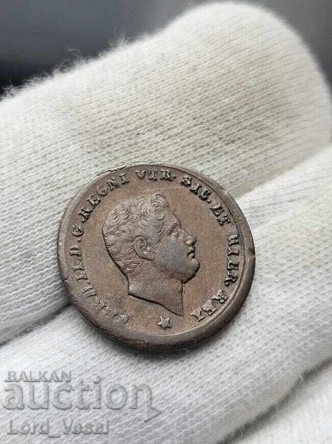 Кралство на Двете Сицилии 1 торнезе (Tornese Uno) от 1858 - 5