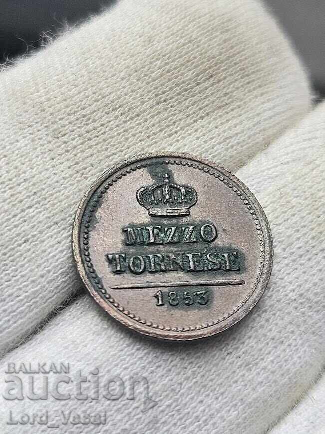 Regatul celor Două Sicilii 1/2 tornese (Mezzo Tornese) 1853 - 6