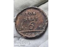 Kingdom of Naples 6 Tornesi from 1800