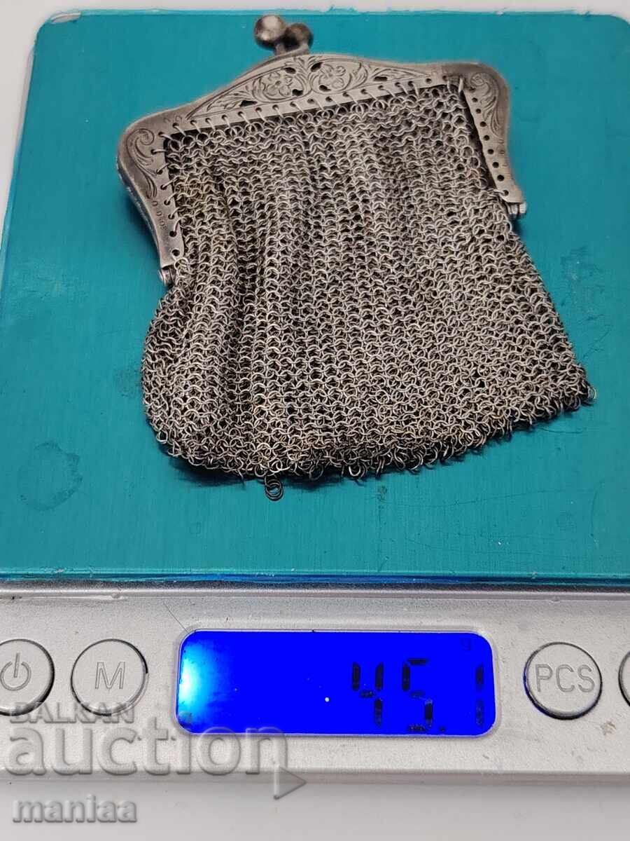 Portofel, geantă veche din argint marcat - 5