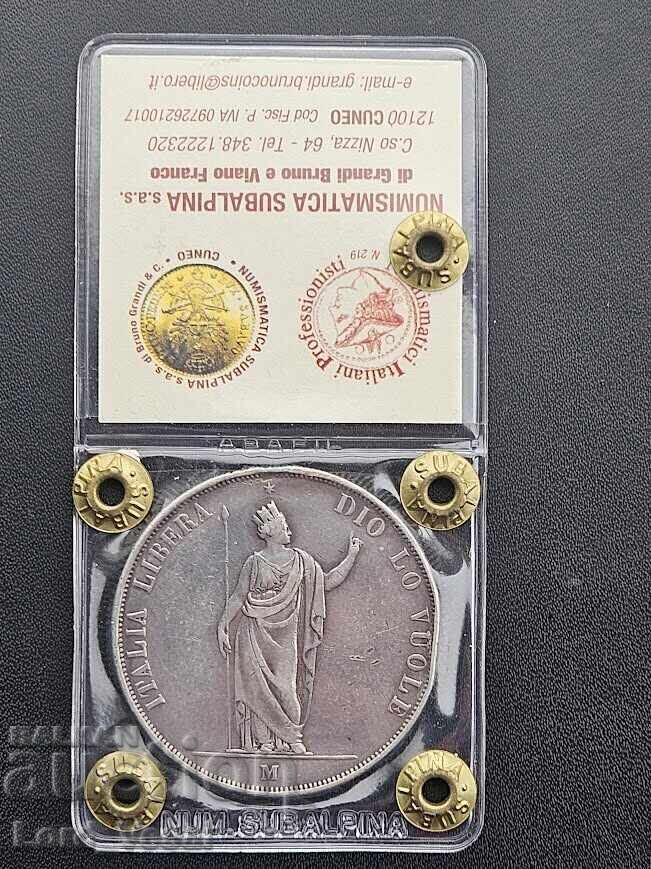 Kingdom of Lombardy 5 Lire 1848 M with price € 150.00 | 293.38 BGN