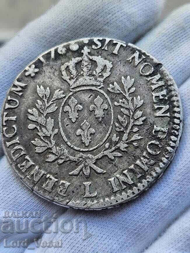 Франция 1 Екю 1766 - KM#512.12 Bayonne с цена € 175.00 | 342.27 лв.