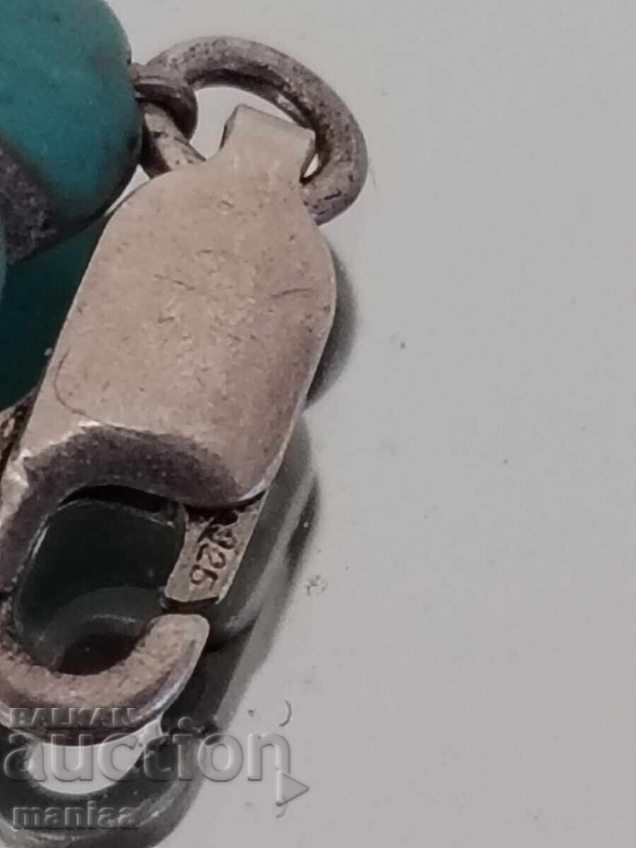Ασημένιο σφραγισμένο βραχιόλι με τυρκουάζ με τιμή € 30.00 | 58.68 BGN