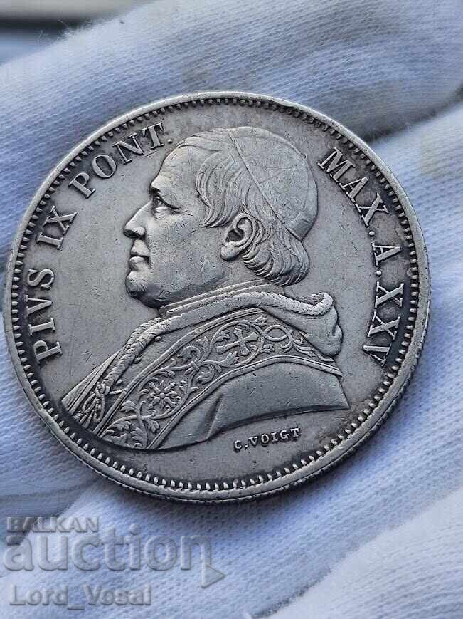 Licitație Vatican 5 lire 1870 R A. XXV Licitație Vatican 5 lire 1870 R A. XXV