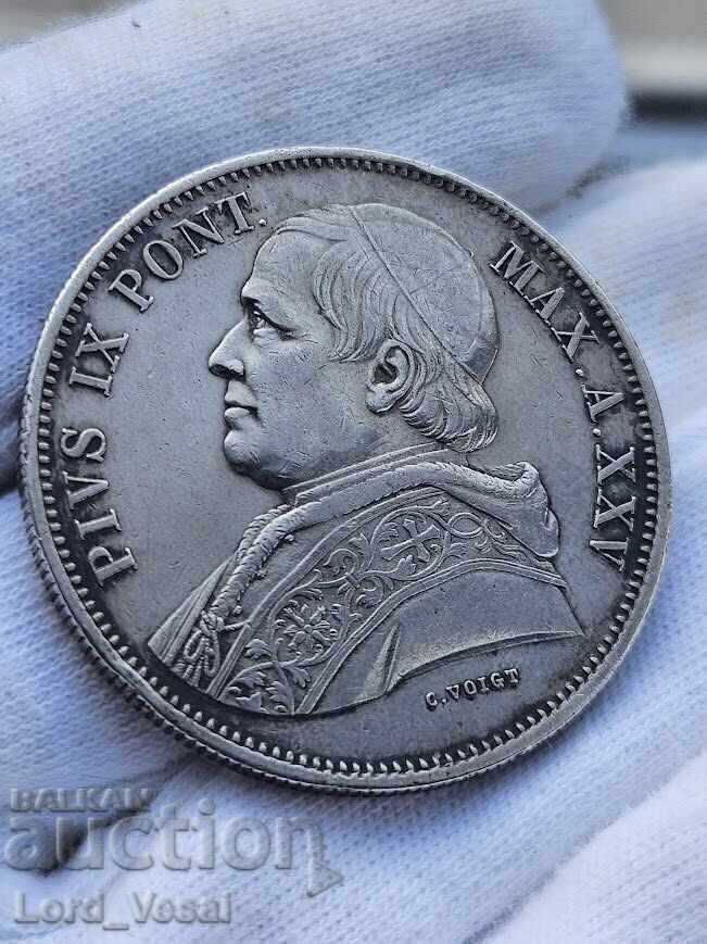 Vatican 5 lire 1870 R A. XXV - 5 Vatican 5 lire 1870 R A. XXV - 5