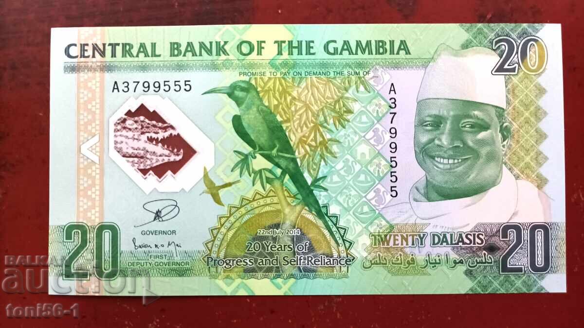 Гамбия 20 даласи 2014 UNC - юбилейна