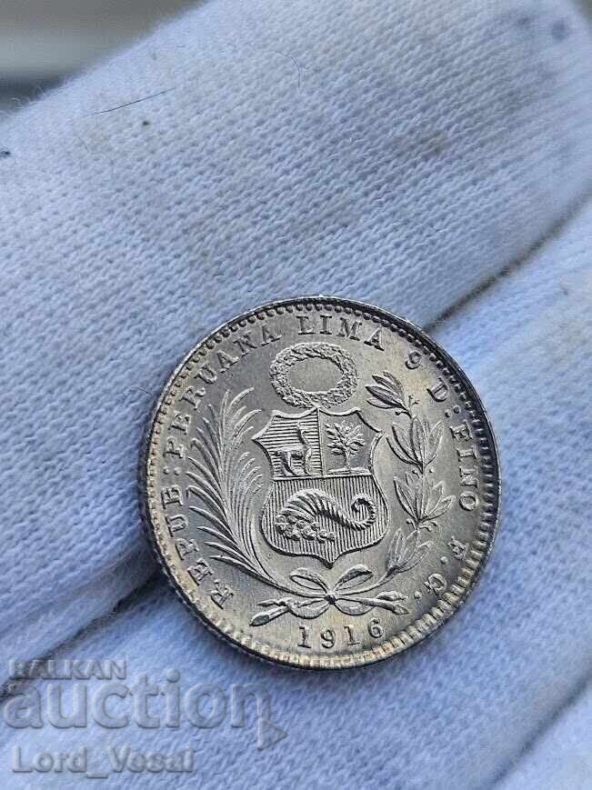 Peru 1 Dinero 1916 FG - 5