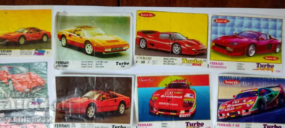 Colecție de abțibilduri Ferrari din gumă de mestecat - 5 Colecție de abțibilduri Ferrari din gumă de mestecat - 5