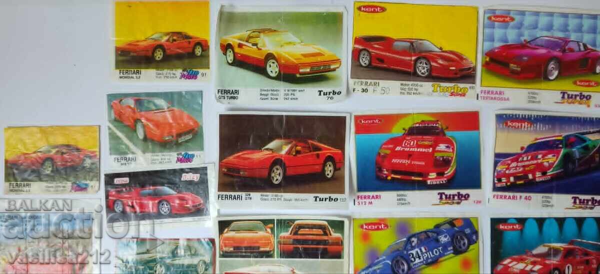 Colecție de abțibilduri Ferrari din gumă de mestecat - 6 Colecție de abțibilduri Ferrari din gumă de mestecat - 6