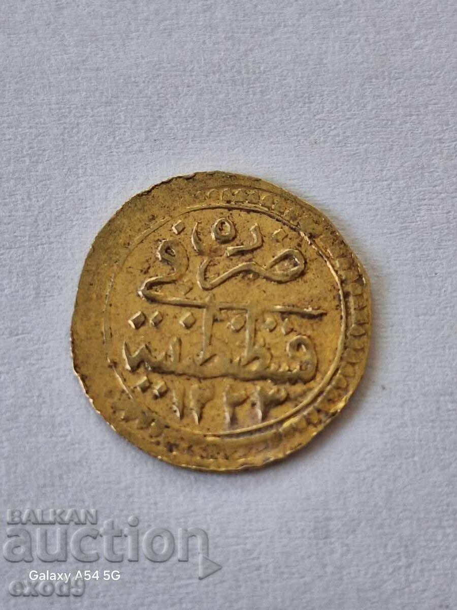 Monedă de aur 1/4 Zeri Mahbub 1223 / 5 cu preț € 269.00 | 526.12 BGN