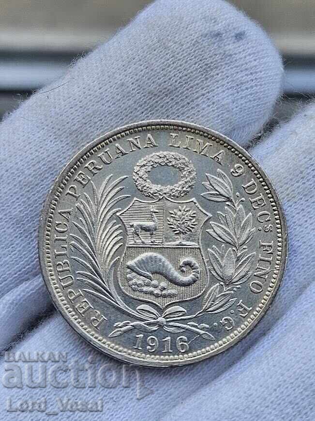 Licitație Peru ½ Sol 1916 LIMA FG