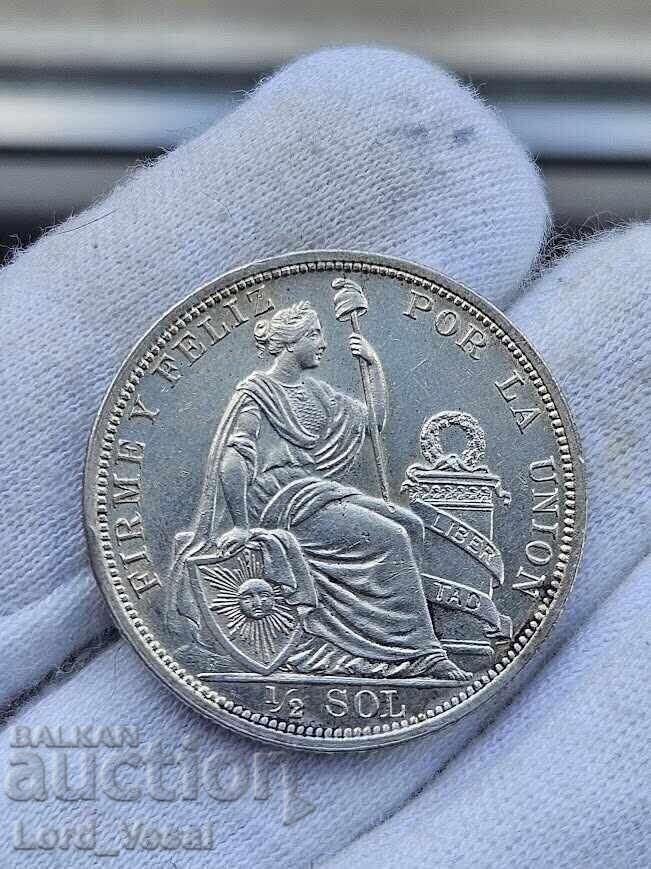Livrarea Peru ½ Sol 1916 LIMA FG