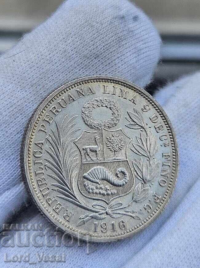 Peru ½ Sol 1916 LIMA FG - 5