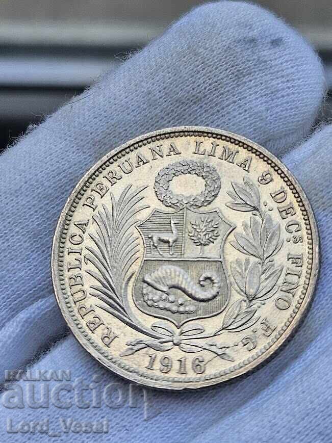 Peru ½ Sol 1916 LIMA FG
