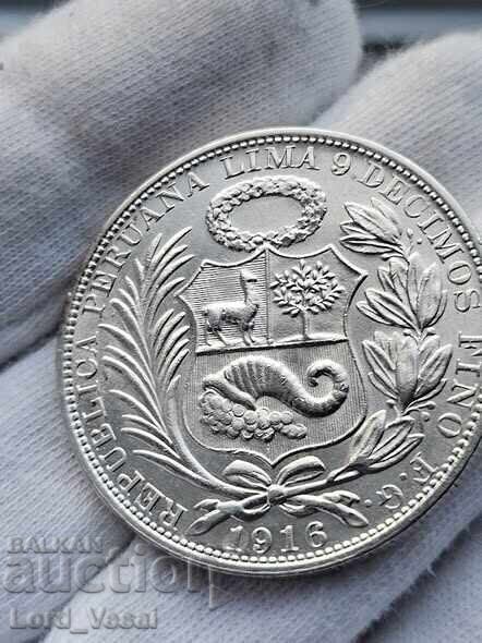 Peru 1 Sol 1916 LIMA FG Peru 1 Sol 1916 LIMA FG