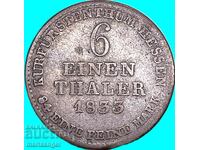 1/6 Thaler 1833 Germania Hesse Argint