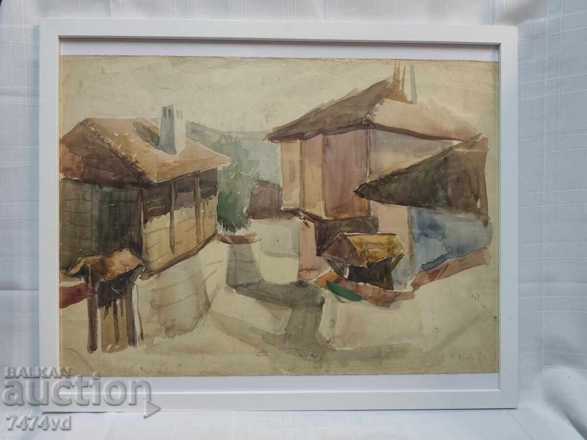 Delivery of Old Bulgarian watercolor by the artist Todor Dimitrov, 1963 Delivery of Old Bulgarian watercolor by the artist Todor Dimitrov, 1963