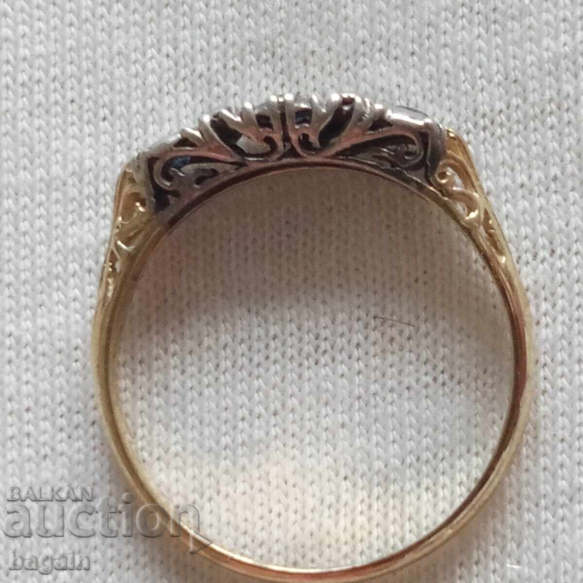 Δημοπρασία Δαχτυλίδι με ζαφείρια. Ασήμι με επιχρύσωση