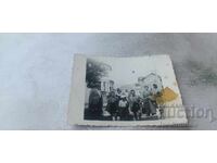 Photo Sliven Men women and children on the street 1941