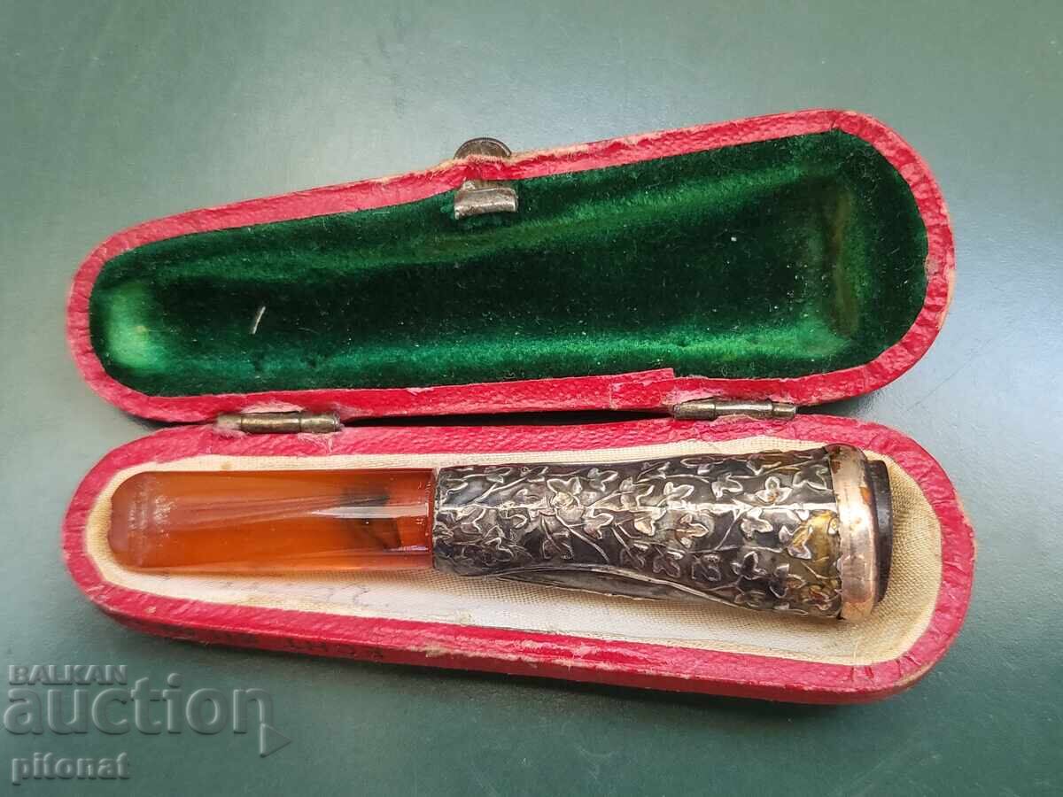 Антикварно цигаре сребро и кехлибар
