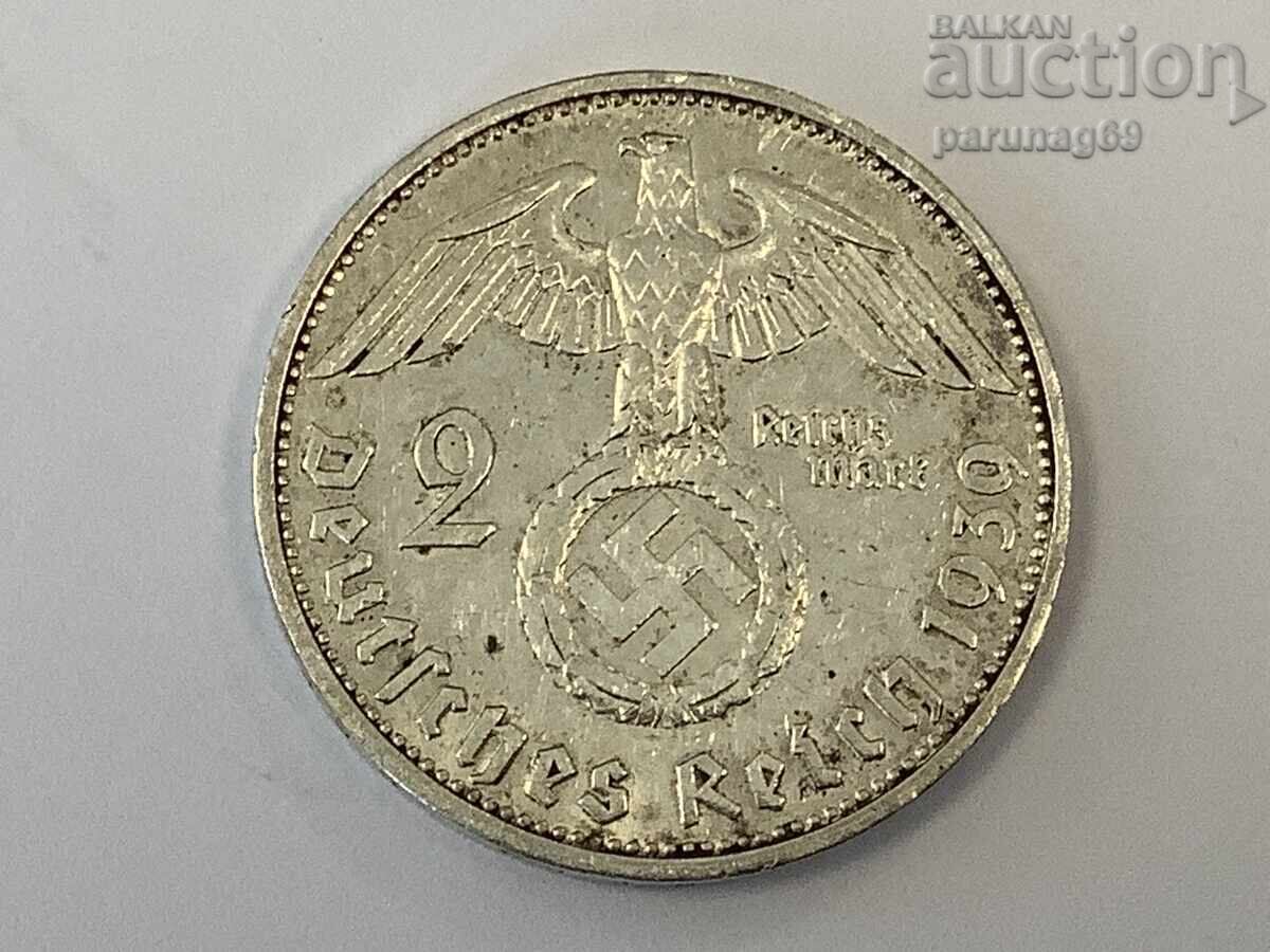 Германия 2 марки 1939 година F - Щутгарт Сребро 0.625 Германия 2 марки 1939 година F - Щутгарт Сребро 0.625