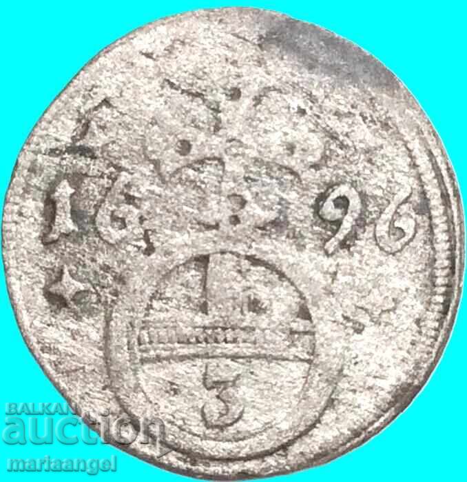 Австрия 1 грош 1696 Леополд Оппелн сребро - 7