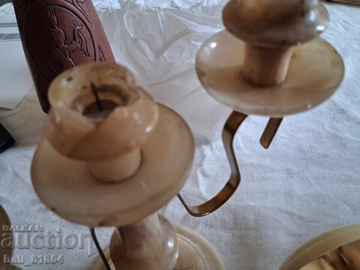 Set de sfeșnice din onix în stare excelentă - 6 Set de sfeșnice din onix în stare excelentă - 6