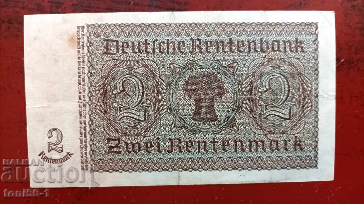 Германия 2 рентенмарк 1937 с цена € 2.00 | 3.91 лв.