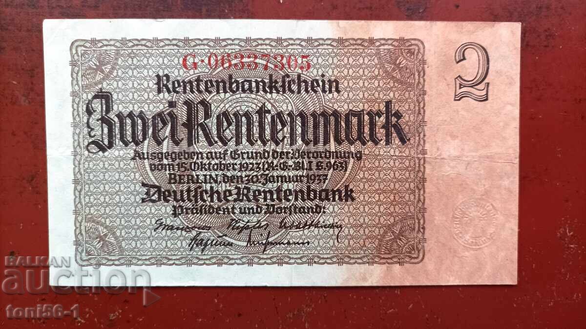 Германия 2 рентенмарк 1937