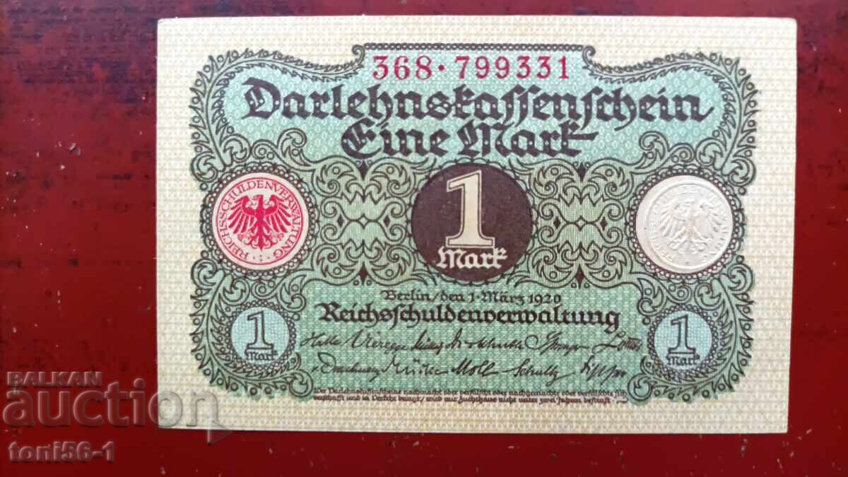 Германия 1 марка 1920 UNC