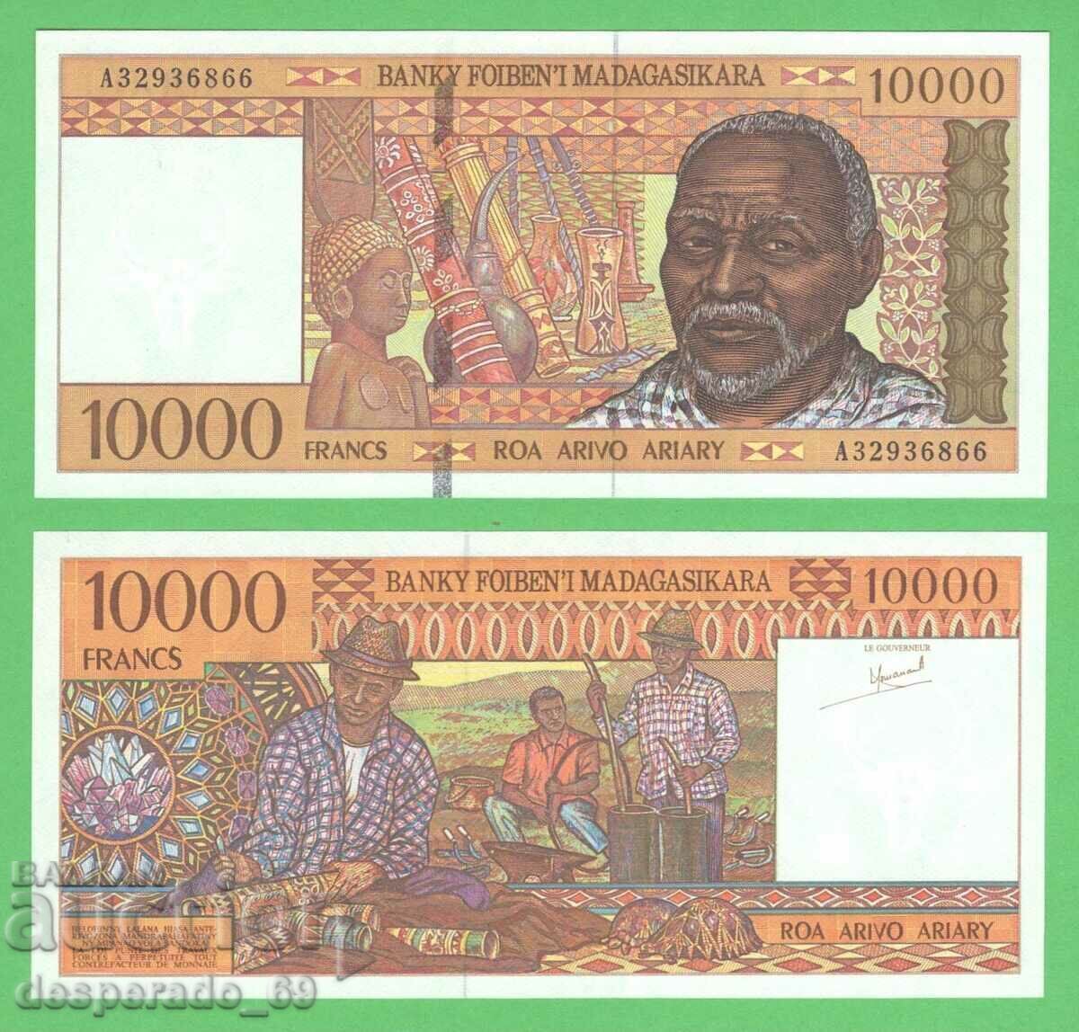 (¯`'•.¸   МАДАГАСКАР  10 000 франка 1995  UNC   ¸.•'´¯)