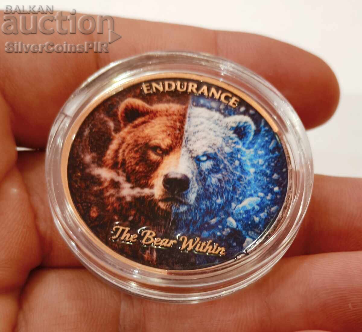 Monedă de cupru 1 oz The Bear Within Endurance Color Round cu preț € 0.01 | 0.02 BGN Monedă de cupru 1 oz The Bear Within Endurance Color Round cu preț € 0.01 | 0.02 BGN