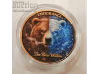 1 oz Copper The Bear Within Endurance Colorized Round