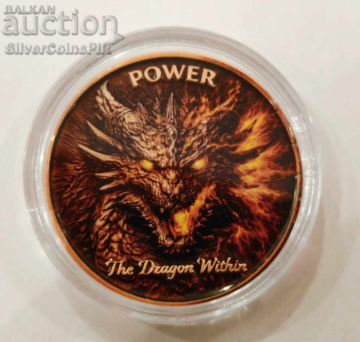 Cupru 1 oz Dragonul din Noi Putere Rundă Colorată Cupru 1 oz Dragonul din Noi Putere Rundă Colorată