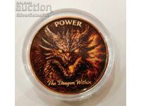 Cupru 1 oz Dragonul din Noi Putere Rundă Colorată