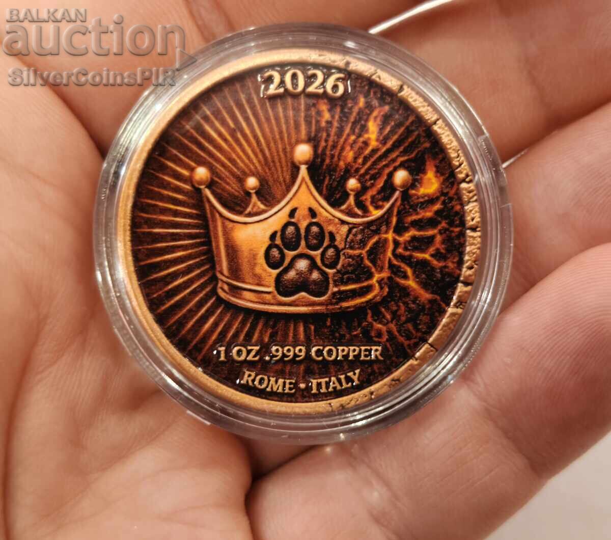 Livrarea Monedă de cupru 1 oz The Lion in Us Resilience colorată Livrarea Monedă de cupru 1 oz The Lion in Us Resilience colorată