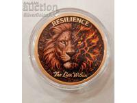 Monedă de cupru 1 oz The Lion in Us Resilience colorată