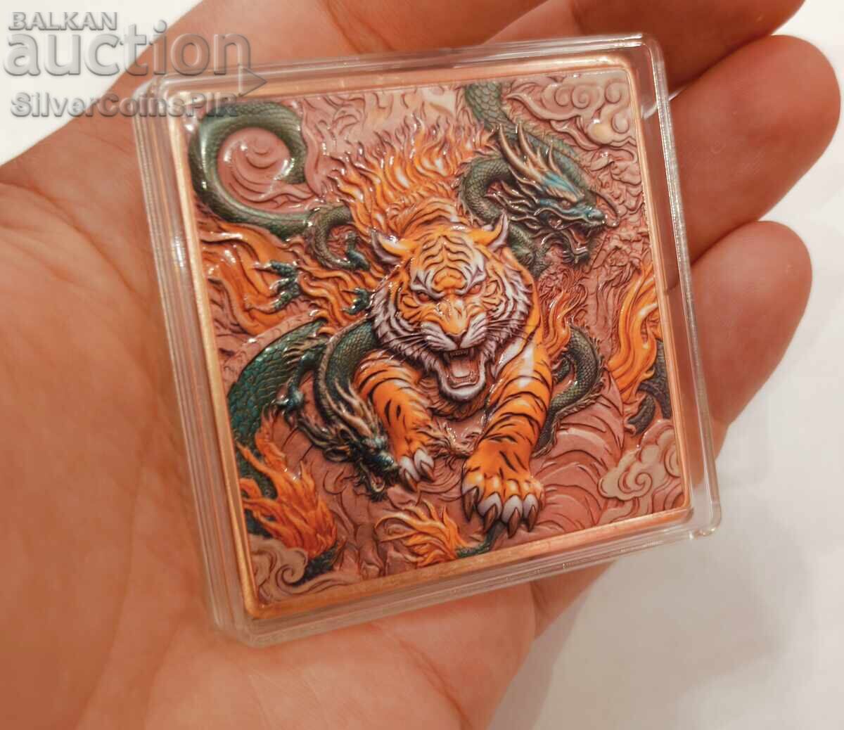 Cupru 5 oz AVDP Tigru și Dragon Bar colorat - 6