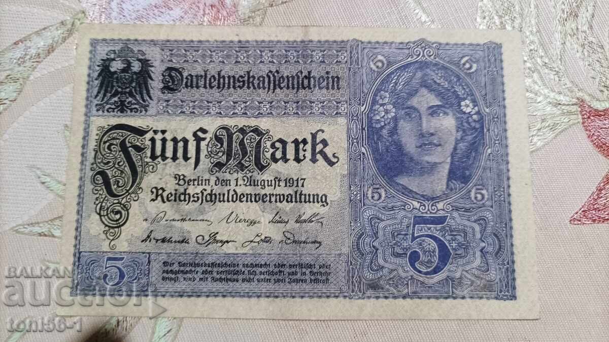 Germany 5 Marks 1917 (1) EF Germany 5 Marks 1917 (1) EF