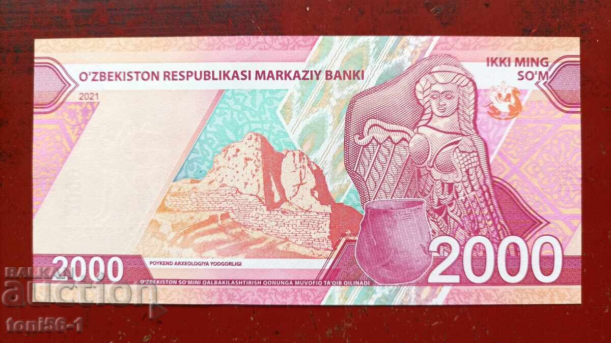 Uzbekistan 2000 sum 2021 UNC cu preț € 2.00 | 3.91 BGN