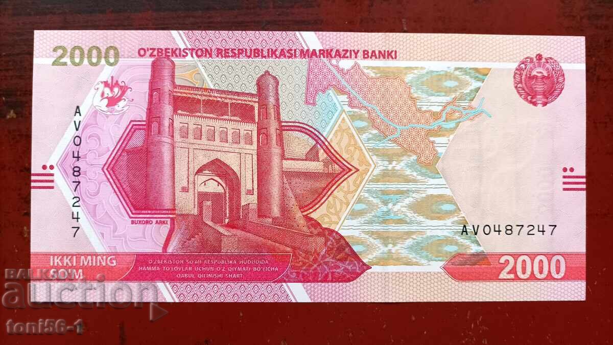 Uzbekistan 2000 sum 2021 UNC