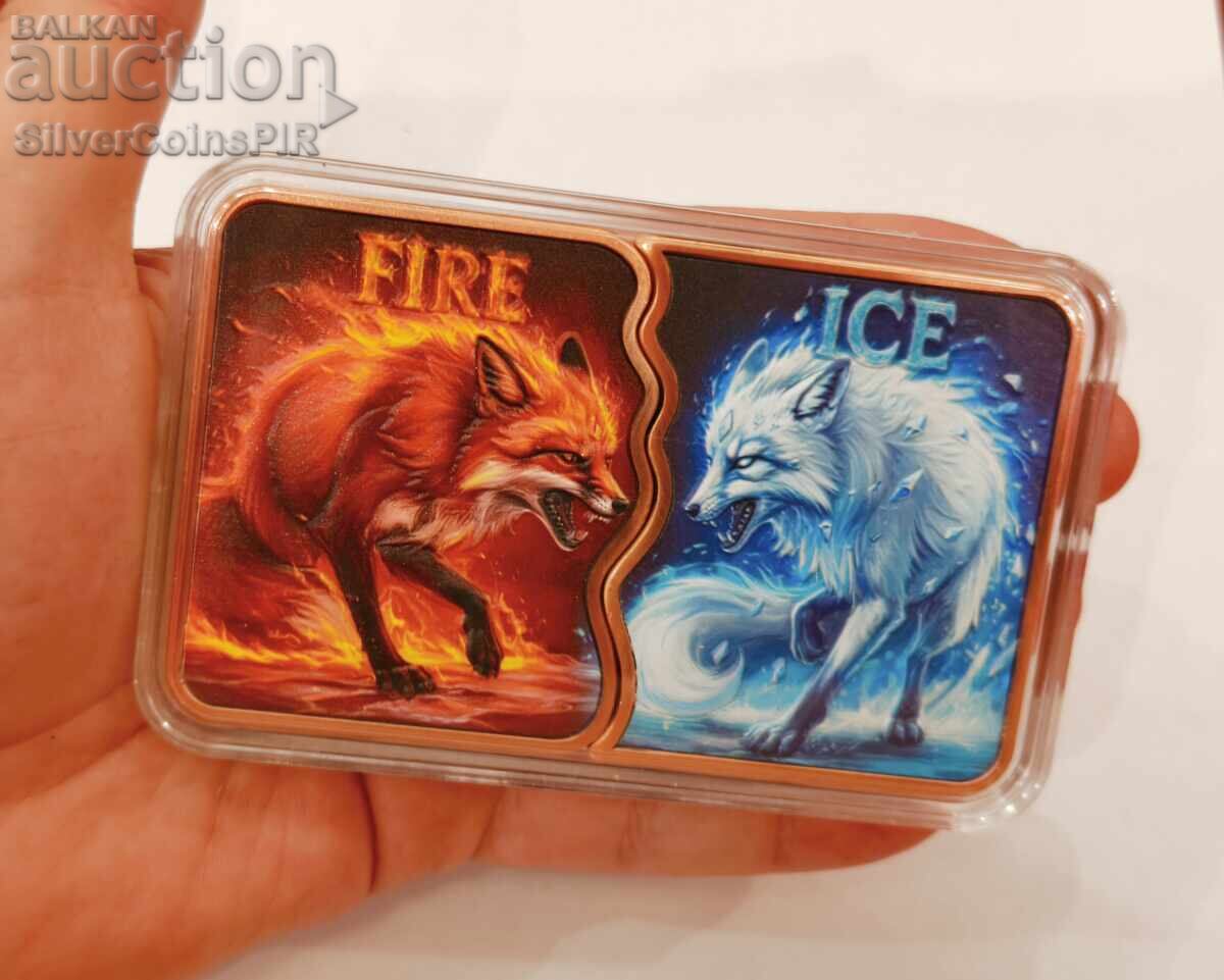 Cupru 2x5 oz AVDP Bară colorată Vulpe Foc și Gheață
