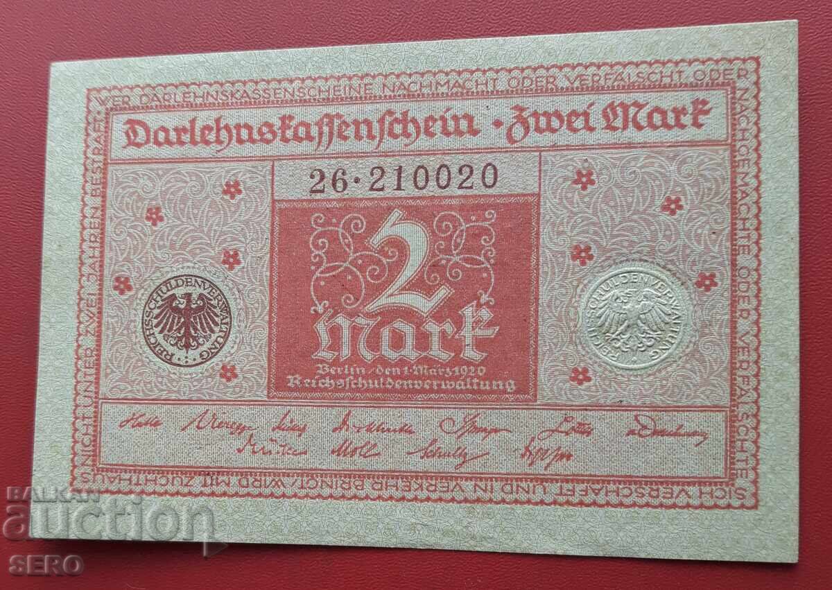 Banknote-Germany-2 marks 1920