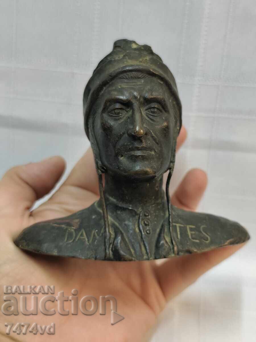 Παράδοση Αυθεντική παλιά μπρούτζινη προτομή που απεικονίζει τον Δάντη Αλιγκέρι