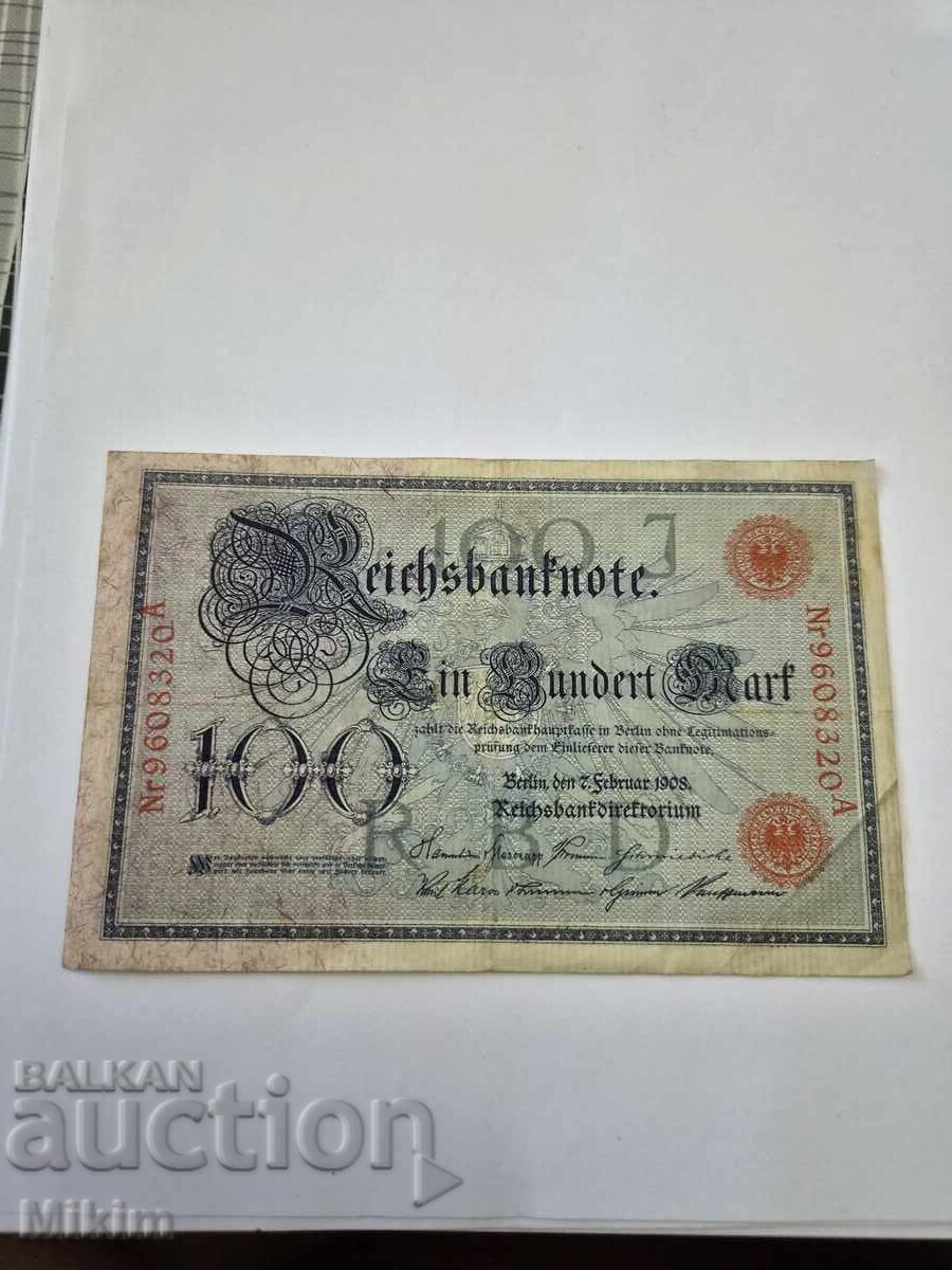 Банкнота 100 марки 1908г. Германия1
