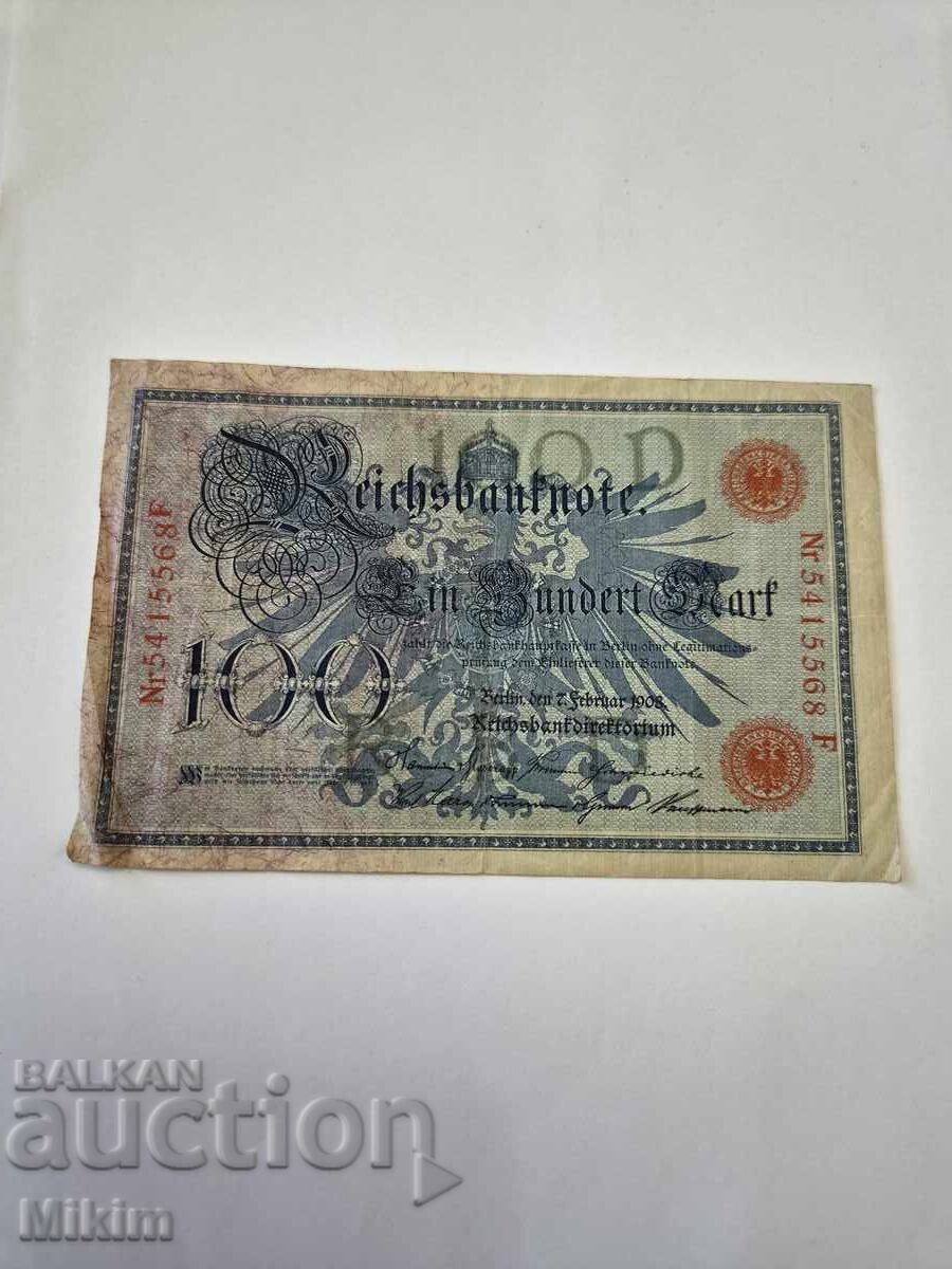 Банкнота 100 марки 1908г. Германия2