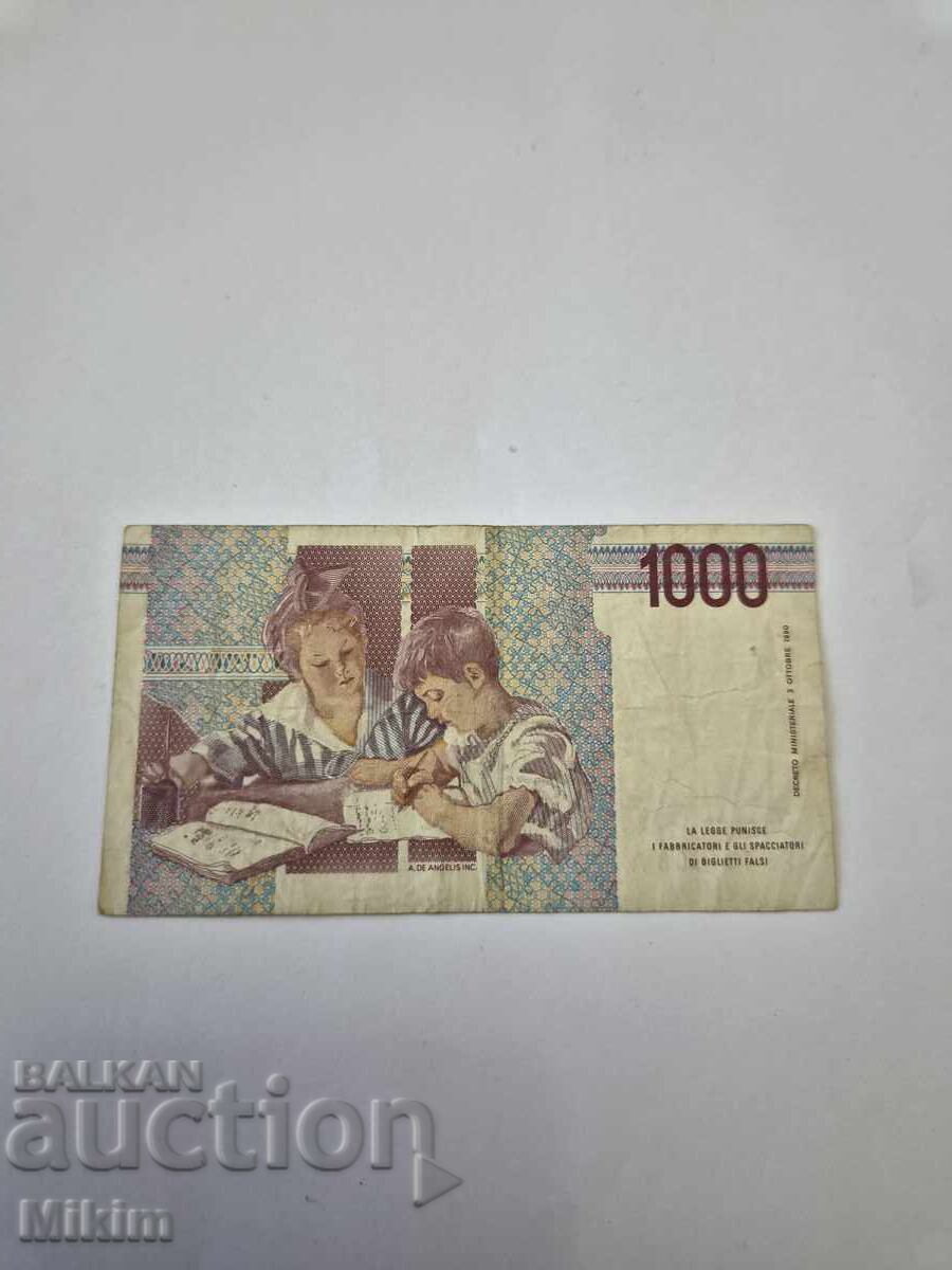Τραπεζογραμμάτιο 1000 λιρετών 1990 Ιταλία με τιμή € 0.01 | 0.02 BGN